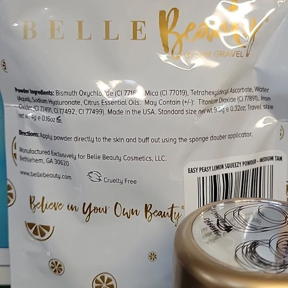 Belle Beauty by Kim Gravel Easy Peasy Powder Matte Mineral Foundation Med Tan